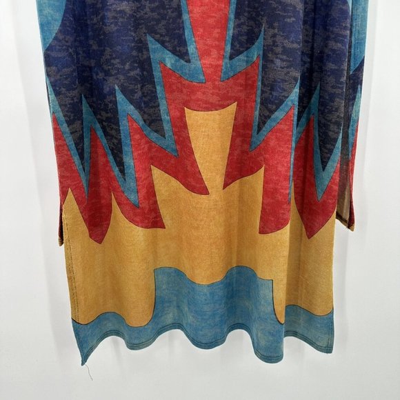 Amma Design LA Art Wear Artsy Paisley Hi Lo Maxi Dress Side Splits Size Small - Picture 10 of 10